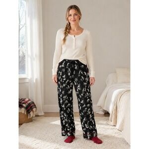 Whimsigoth Steinlen Cats The Met Cotton Red Piping Pockets Lounge PJ Pants